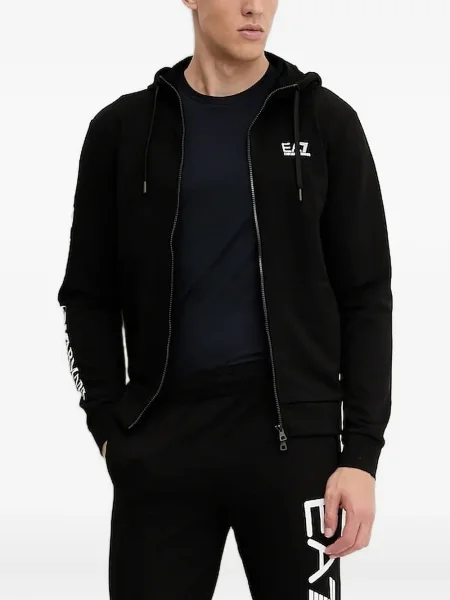 Hanorac cu glugă Ea7 Emporio Armani negru