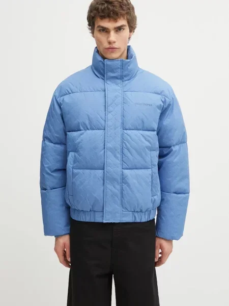 Daily Paper geacă Renako Monogram Puffer de iarnă oversize albastru