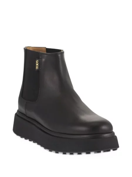 Кожени боти до глезена Tod's черно