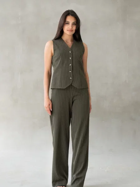 Штани палаццо RiMari віскоза/поліестер хакі