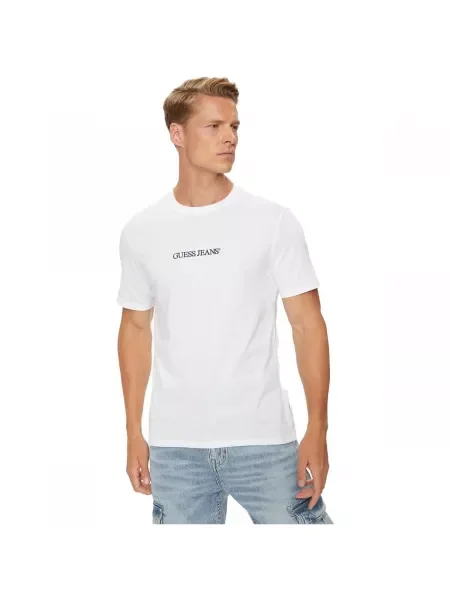 Tričko Guess s autogramom biela