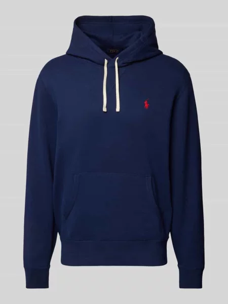 Bluza z kapturem z wyhaftowanym logo Polo Ralph Lauren granatowa