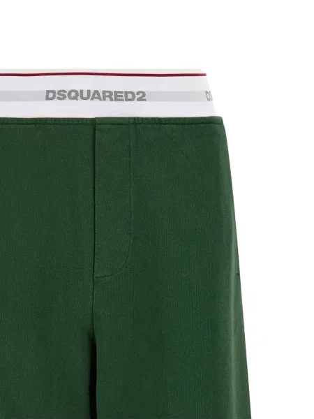 Pantaloni Dsquared2 alergare cu autograf verde