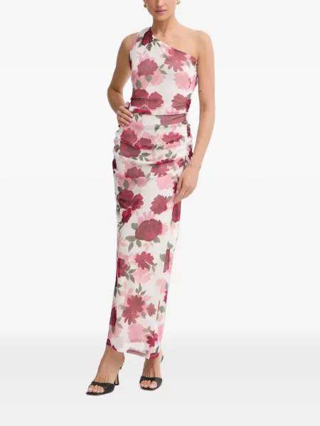 Rochie maxi Morgan cu model floral cu imagine asimetrică roșu