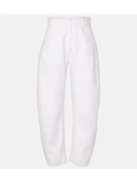 Blugi Polo Ralph Lauren cu talie înaltă alb