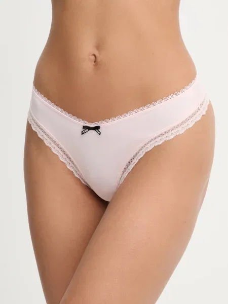 HUGO tanga THONG UNIQUE růžové