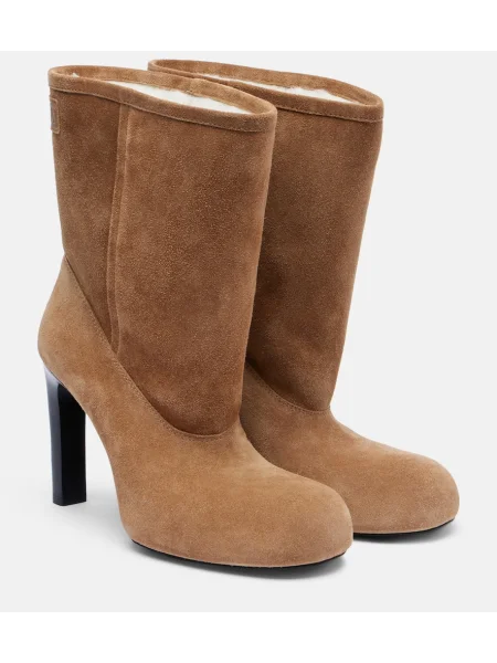 Cizme scurte Balenciaga din piele de căprioară maro