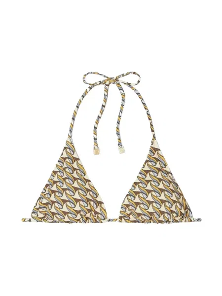 Top Tory Burch z nadrukiem brązowy