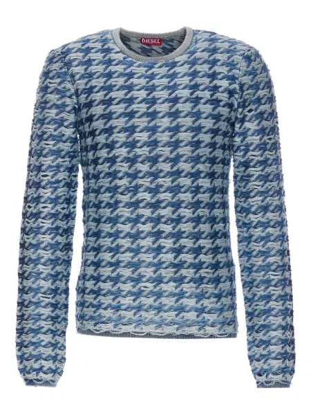 Pulover Diesel cu decolteu rotund albastru