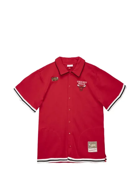Tricou polo Mitchell & Ness din material terry roșu