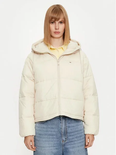 Tommy Jeans Μπουφάν χειμωνιάτικο Vail μπεζ
