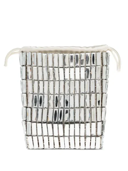 Geantă Self-portrait de cristal argintiu