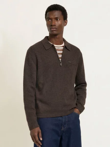 Levi's® Pletená Polokošile S Volným Střihem tmavě hnědá