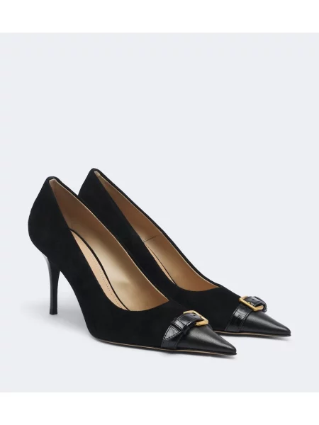 Pantofi cu toc Jw Anderson din piele de căprioară negru
