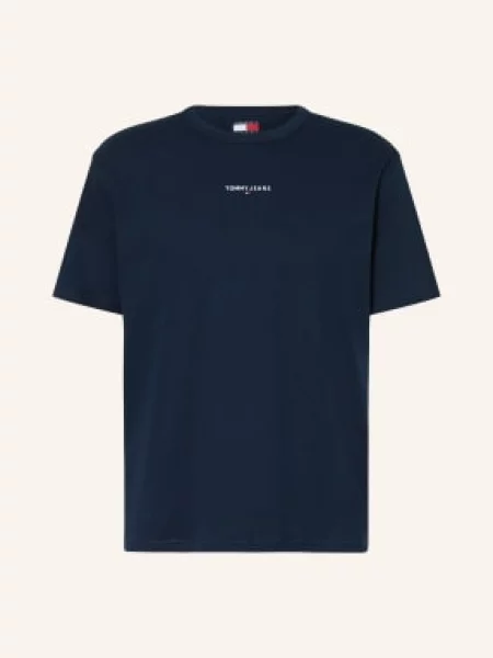 Tommy Jeans t-shirt z aplikacją granatowy