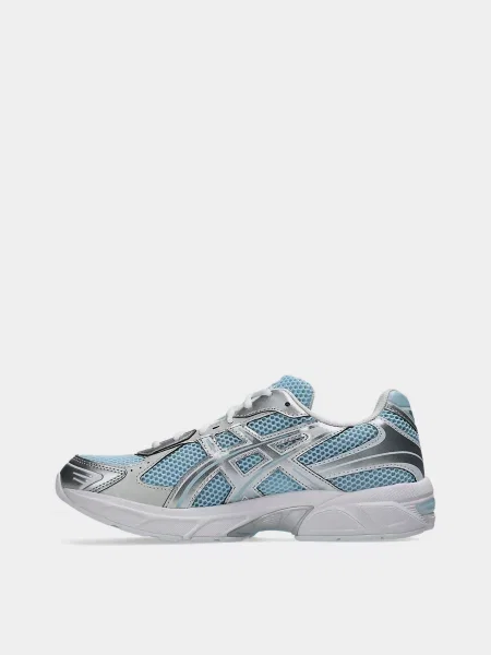 Кожаные повседневные кроссовки Asics голубые