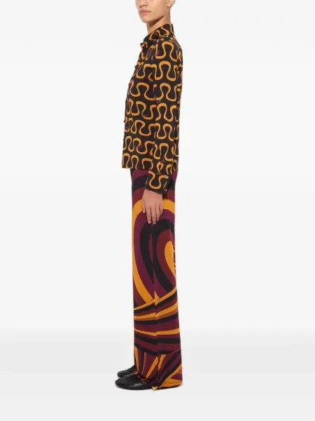 Pantaloni Pucci din satin cu imagine negru