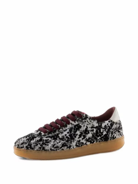 Sneakerși Voile Blanche din piele cu imagine cu model leopard negru
