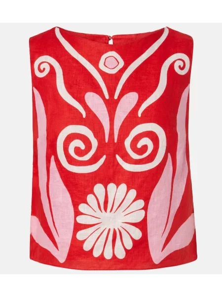 Top Cala De La Cruz de in cu model floral roșu