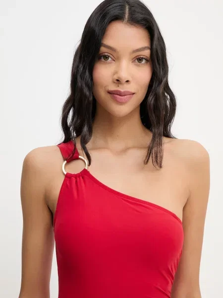 MICHAEL Michael Kors strój kąpielowy jednoczęściowy ONE SHOULDER ONE PIECE czerwony