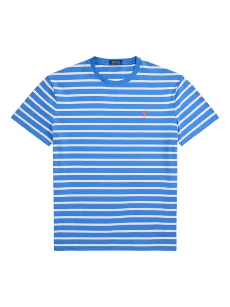 Tricou Polo Ralph Lauren din piele cu broderie în carouri maro