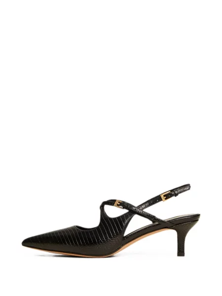 Pantofi cu toc Twinset din piele cu bretele negru