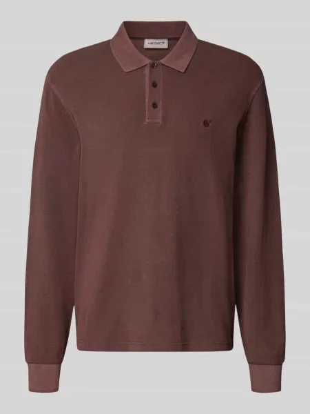 Koszulka polo o kroju relaxed fit z czystej bawełny z wyhaftowanym logo Carhartt Work In Progress brązowa