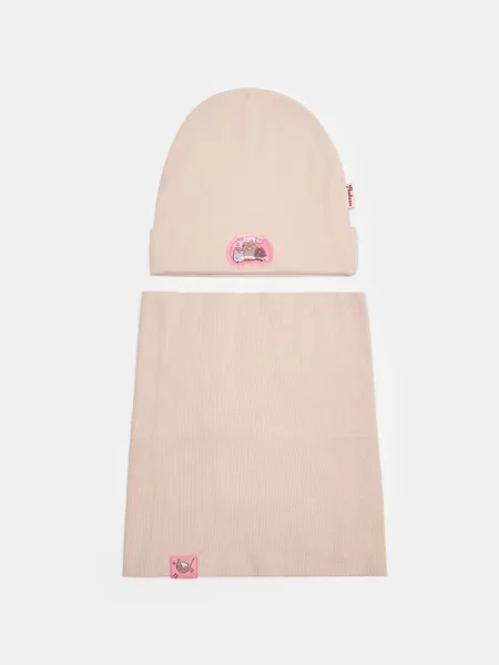 Sinsay čepice a nákrčník 2 pack Pusheen the Cat béžová