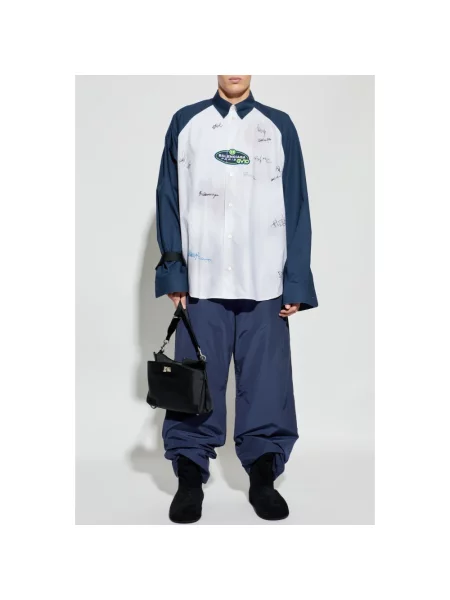 Koszula Balenciaga z logo biała