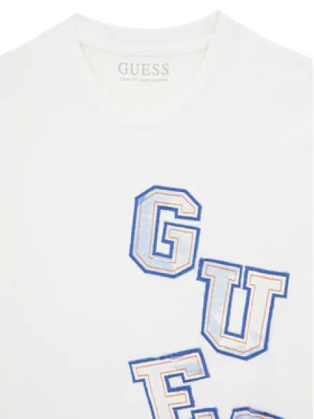 Guess Majica Relaxed Fit bela