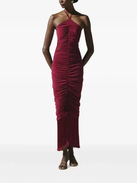 Rochie maxi Baobab cu franjuri roșu