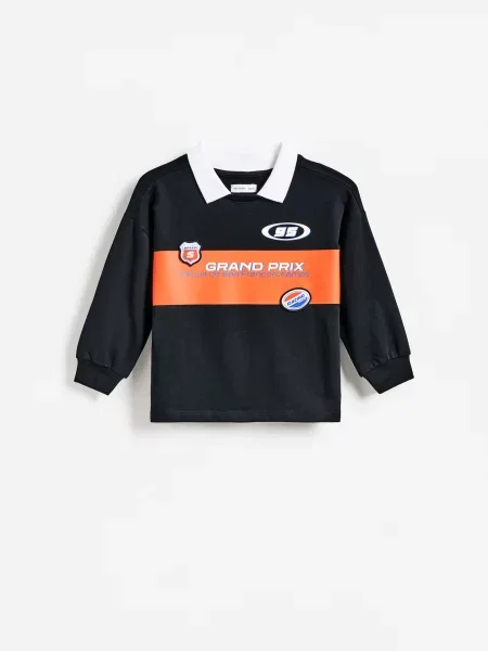 Reserved Лонгслів polo чорний