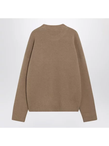 Sweter Ami Paris wełniany beżowy