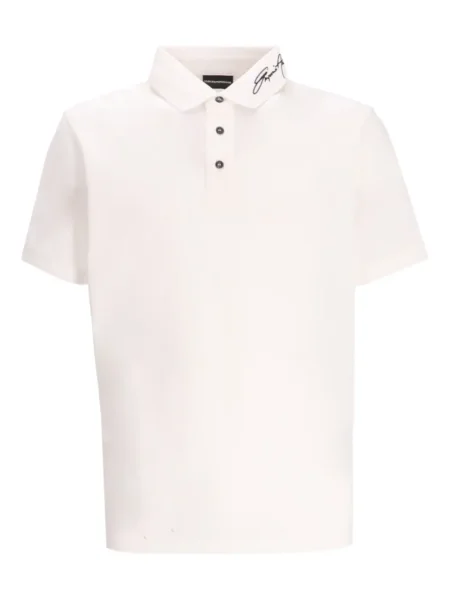 Gulerat tricou polo Emporio Armani alb