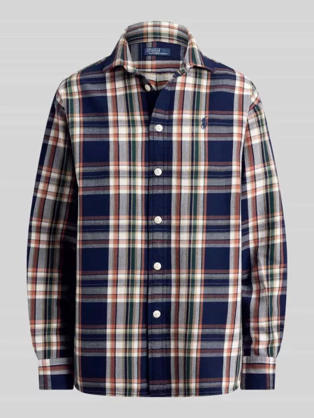 Bluzka koszulowa o kroju regular fit z czystej bawełny Polo Ralph Lauren pomarańczowa