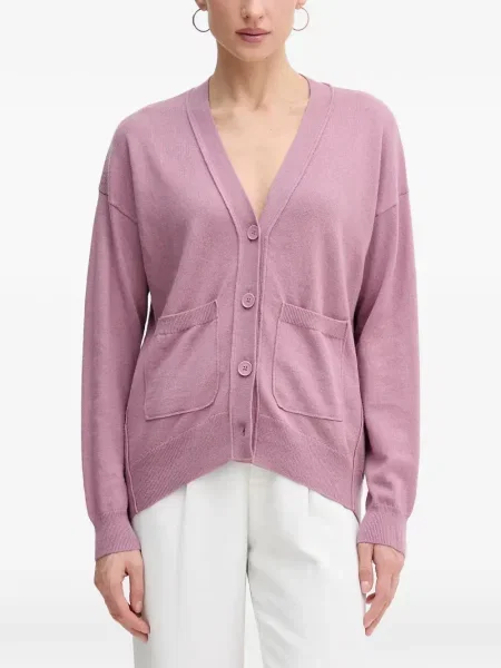 Cardigan Sisley cu decolteu în V roz