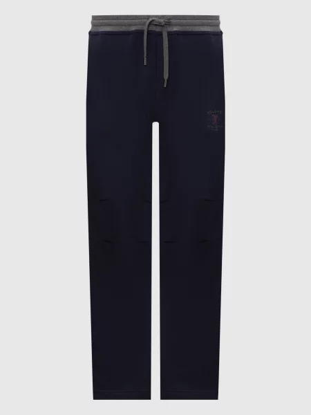 Спортивные штаны Brunello Cucinelli с вышивкой синие