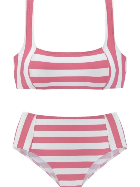 VENICE BEACH Costum de baie două piese roz alb