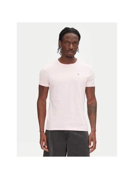 Tommy Jeans Póló Slim Fit rózsaszín