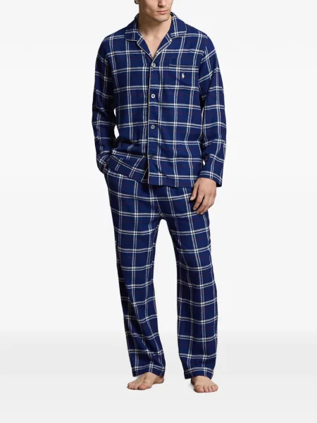 Șosete Polo Ralph Lauren cu broderie în carouri de flanelă verde