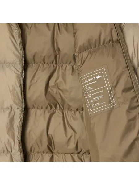 Lacoste Kurtka Puchowa Short Showerproof beżowa