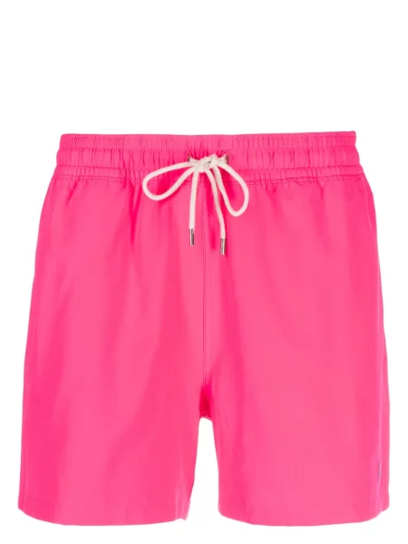 Slip de baie Polo Ralph Lauren cu broderie roz
