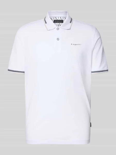 Koszulka polo o kroju regular fit z logo Bugatti biała