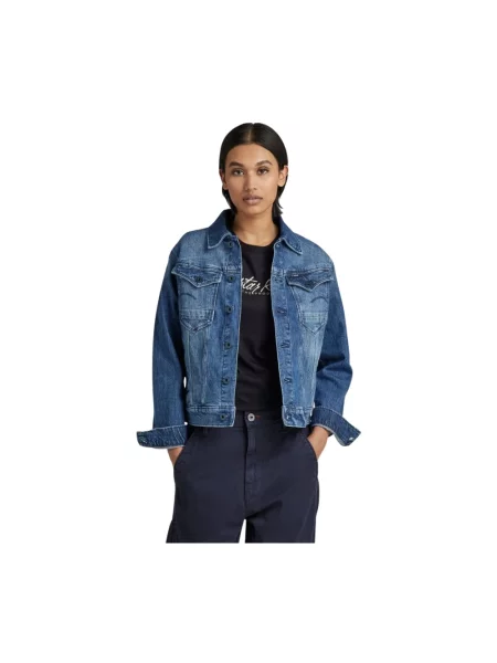 Kurtka jeansowa G-star Raw ze stretchu niebieska