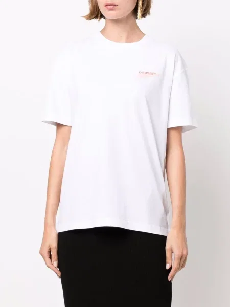 Scurt tricou Off-white cu imagine alb