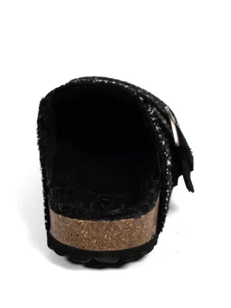 Papuci tip mules Faliero Sarti cu cataramă negru