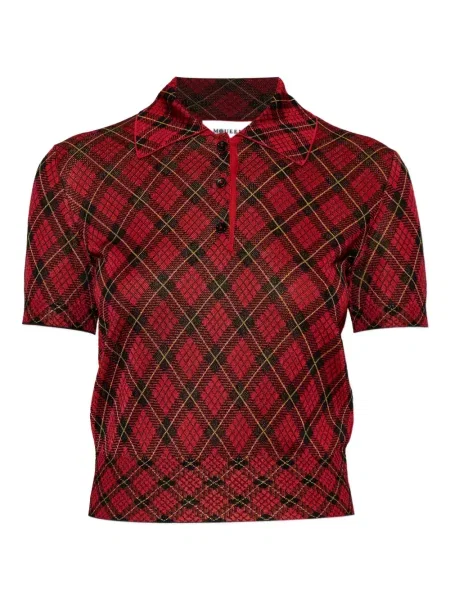 Polo Alexander Mcqueen z wzorem argyle czerwone