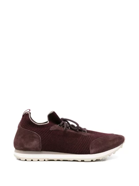 Sneakerși Eleventy din piele de căprioară roșu
