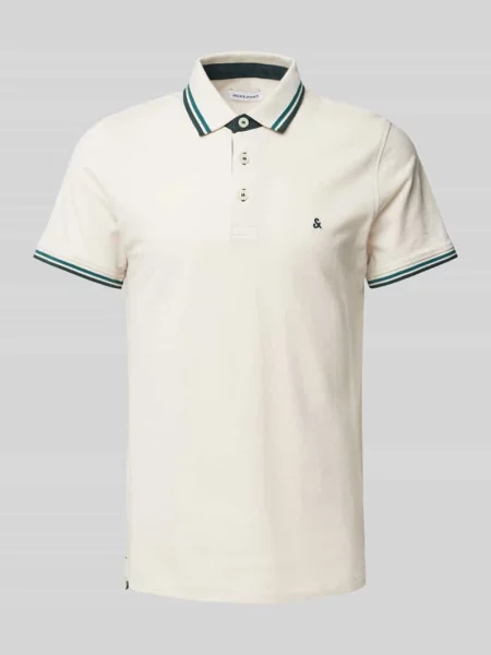 Koszulka polo o kroju slim fit z dodatkiem model ‘Paulos’ Jack & Jones beżowa