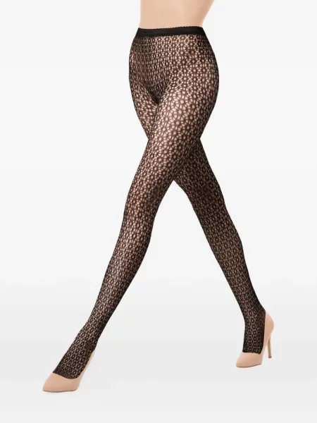 Φλοράλ καλσόν Wolford ζακάρ μαύρο